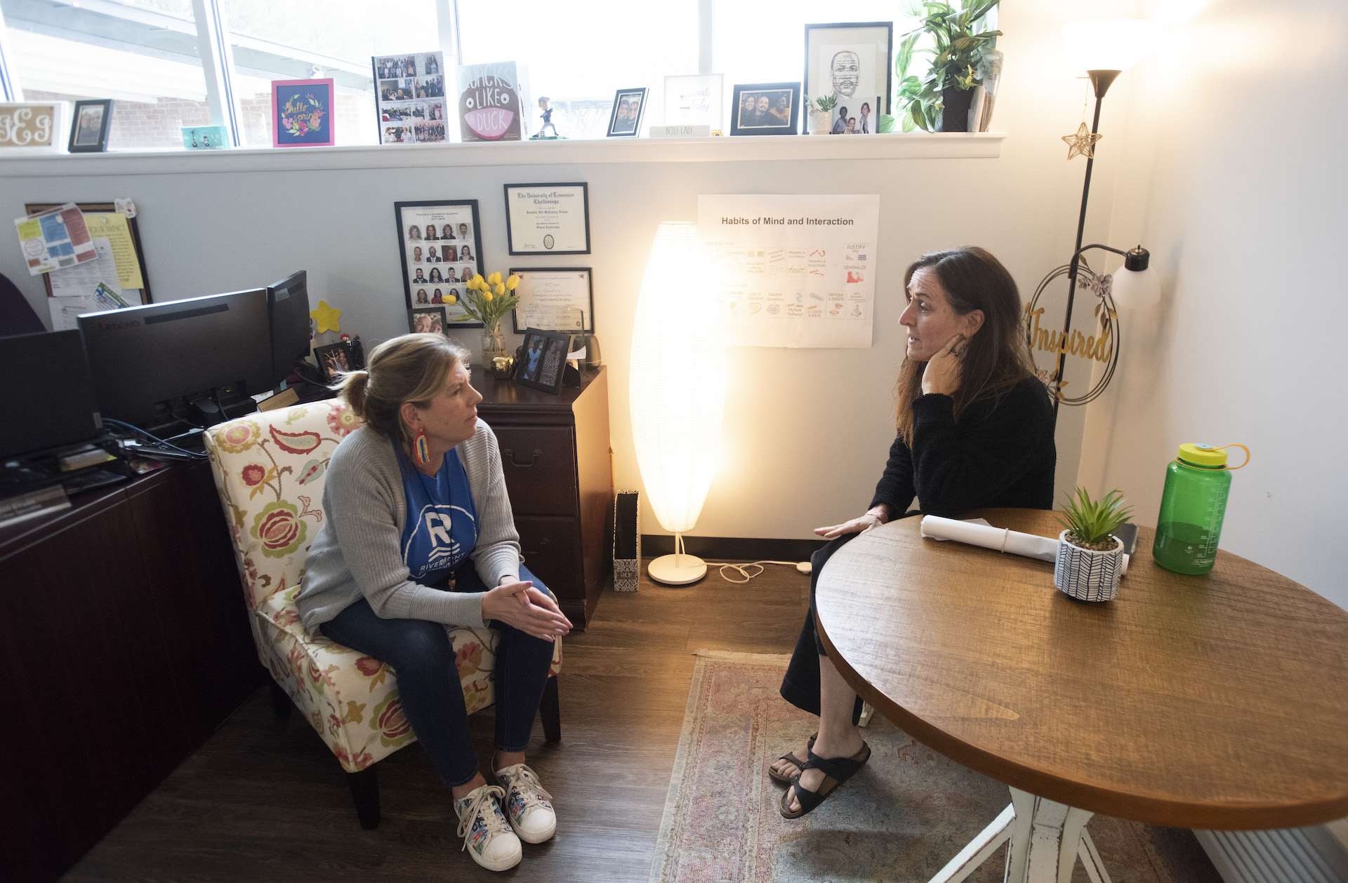 Principal and educator talking about mindfulness