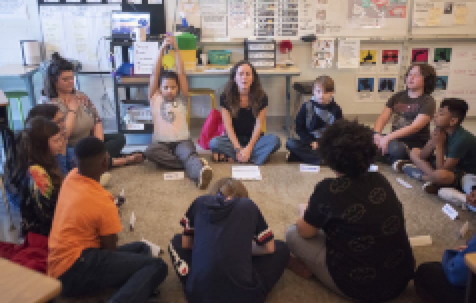 Mindfulness class of kids