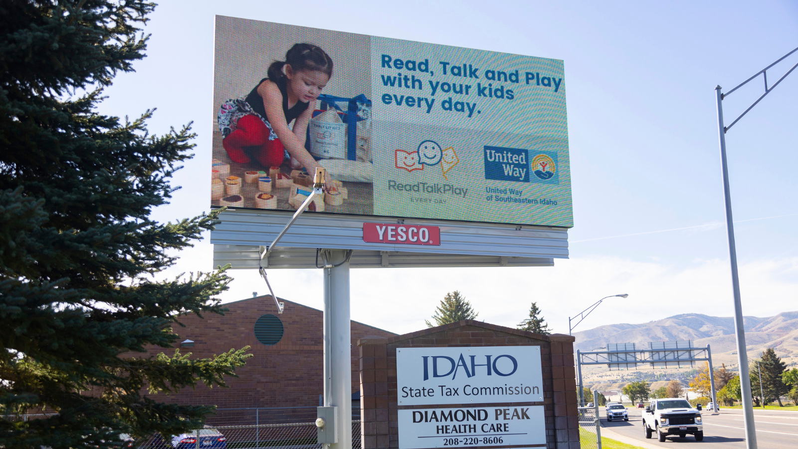 Read, talk, play billboard in Pocatello