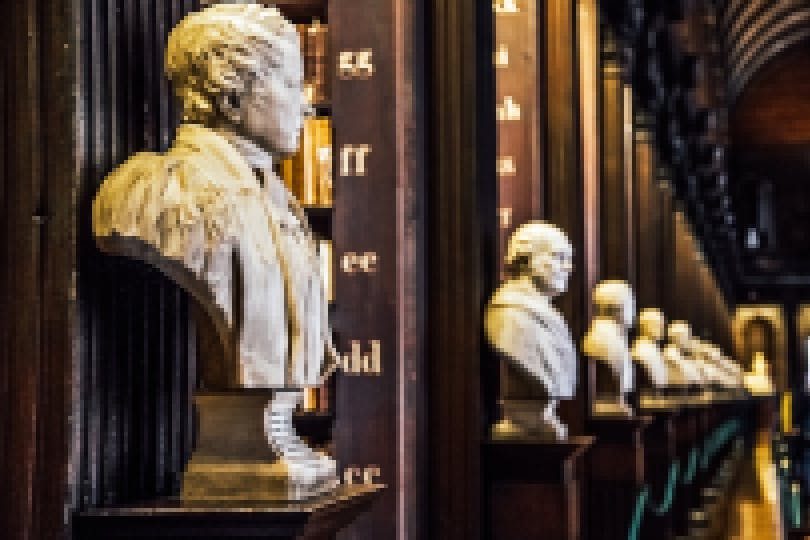busts in library