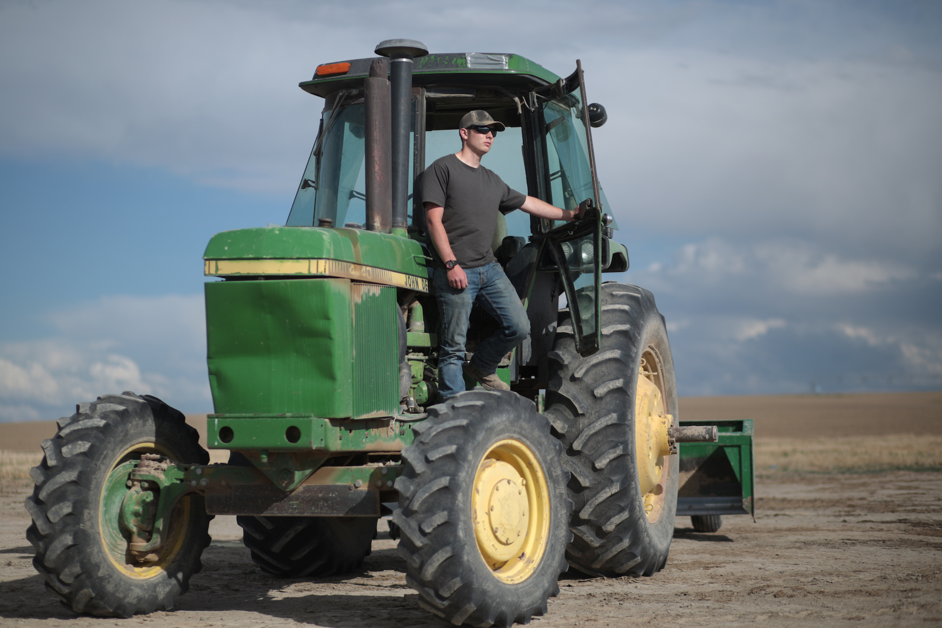 Spencer on a tractor