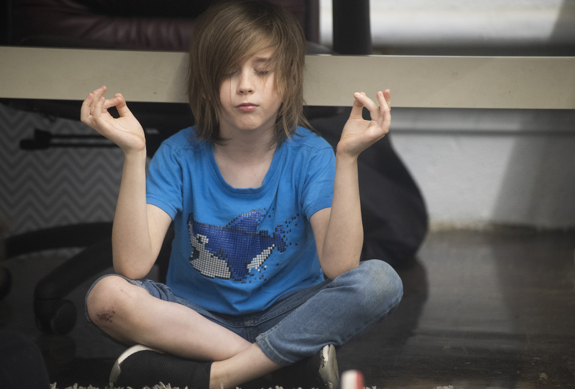 Boy meditating 